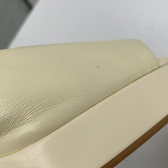 Jeffrey Campbell Extendo peeptoe sandal ivory leather cream platform chunky 7 - Picture 6 of 7